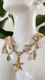 Schelp Ketting met Zeester | 18K Verguld & Zoetwaterparels