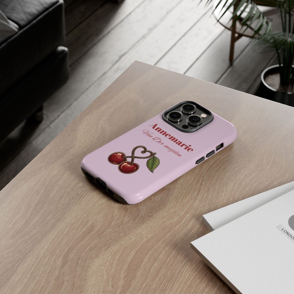 Cherry Pink Phone Case – Personalise with Name
