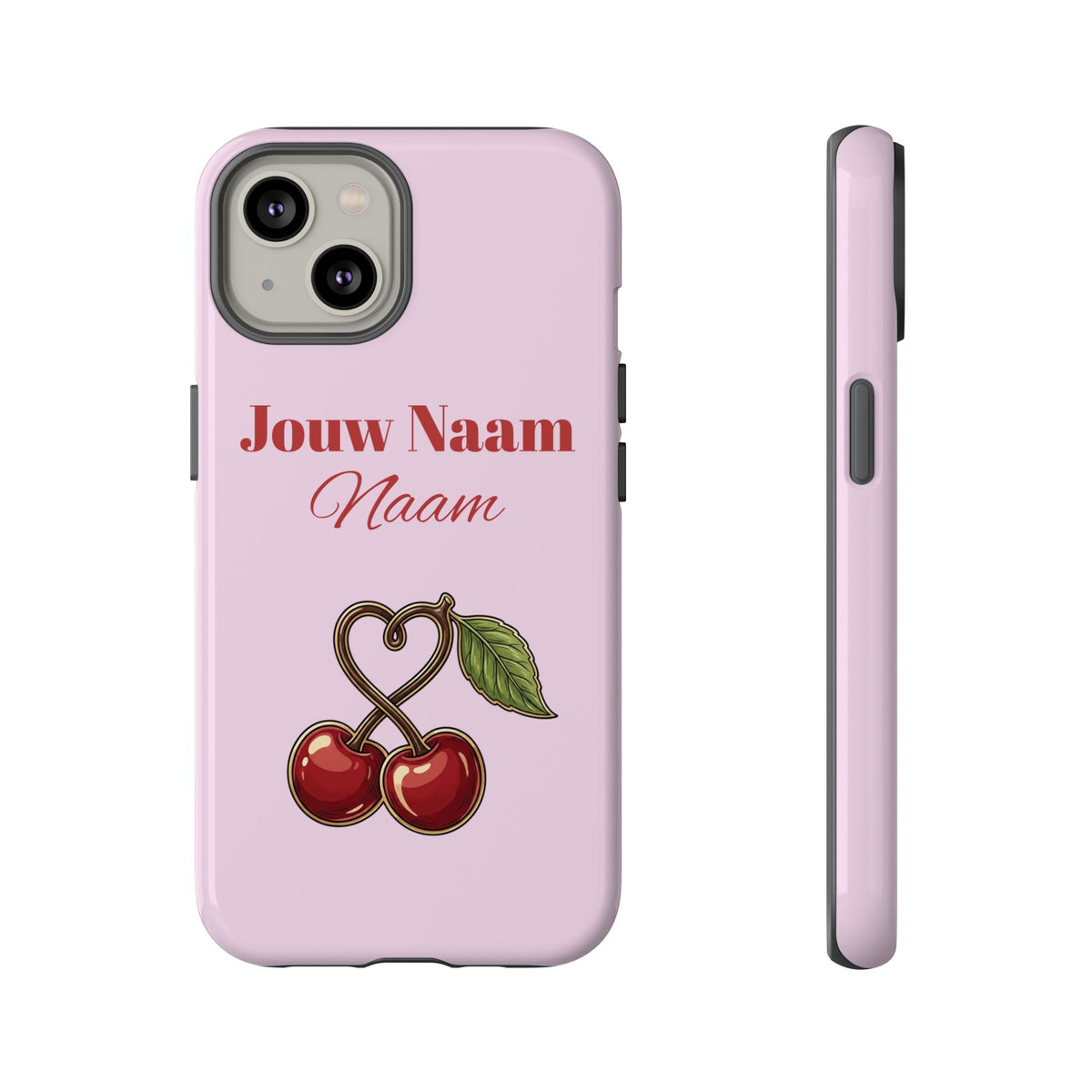Cherry Pink Phone Hoesje – Personaliseer met Naam