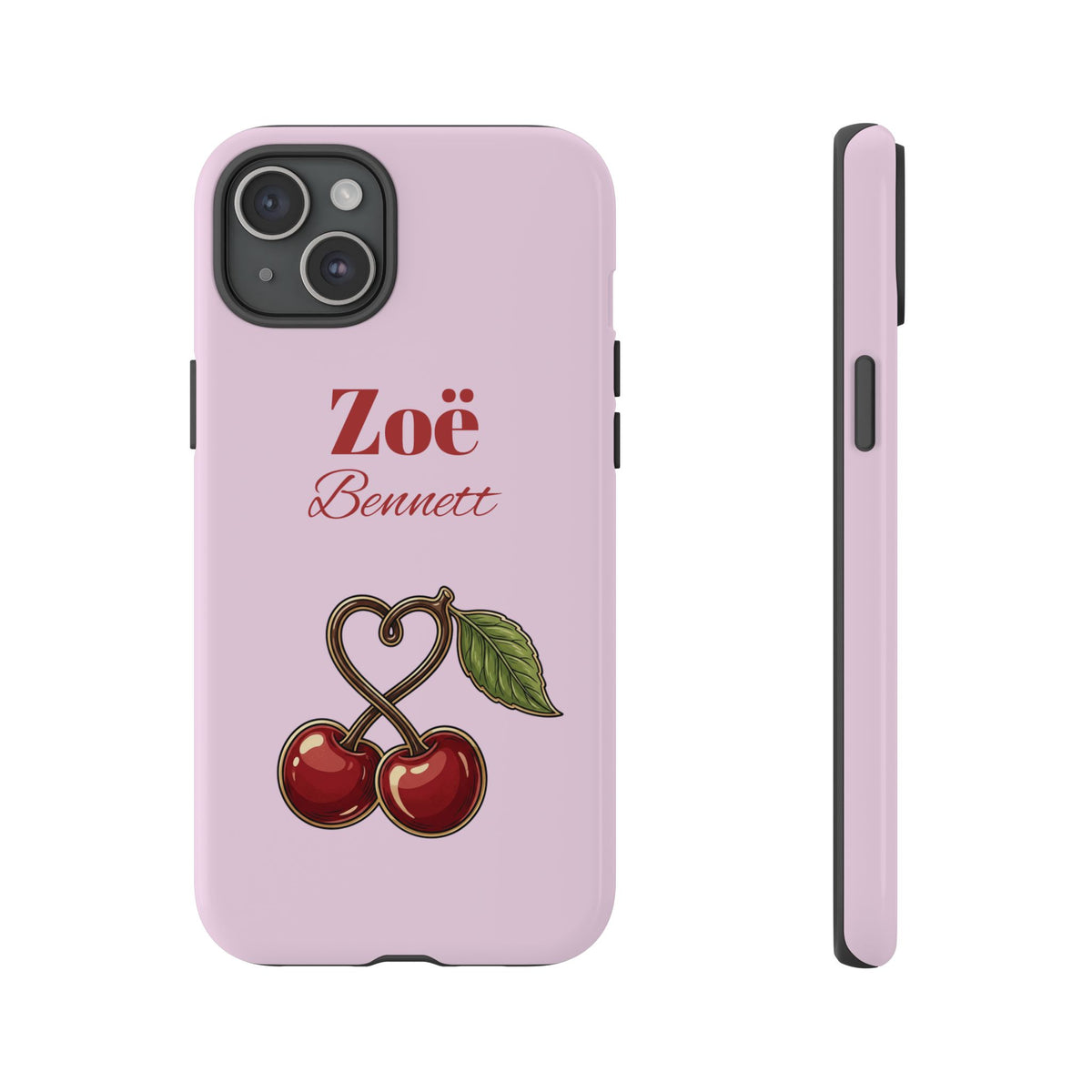 Cherry Pink Phone Hoesje – Personaliseer met Naam