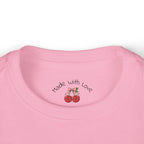 Toddler Long Sleeve Tee "Cherry Cute" Pink Graphic Tee | Personalizable