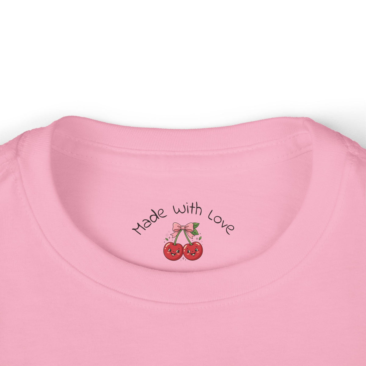 Toddler Long Sleeve Tee "Cherry Cute" Pink Graphic Tee | Personalizable