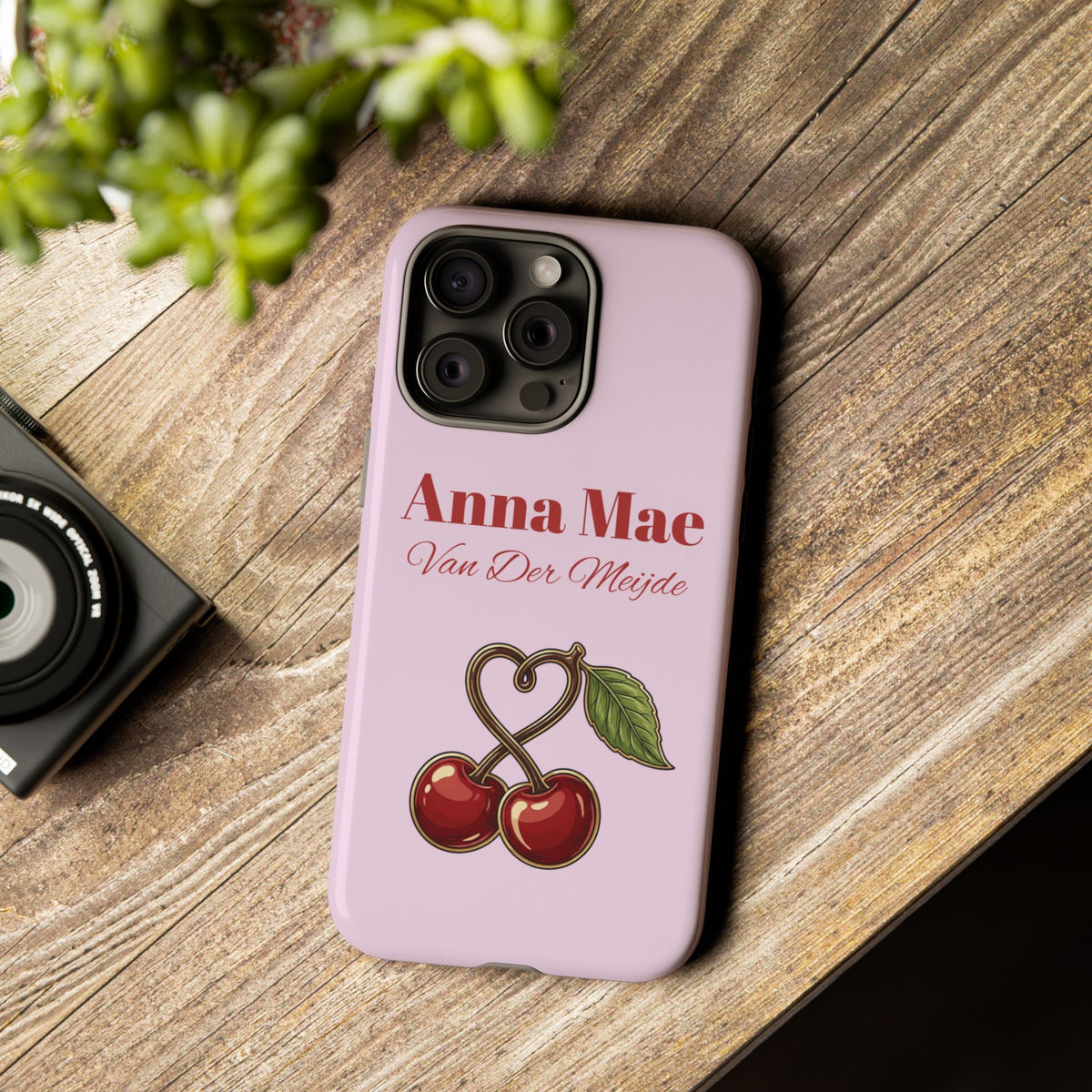 Cherry Pink Phone Case – Personalise with Name