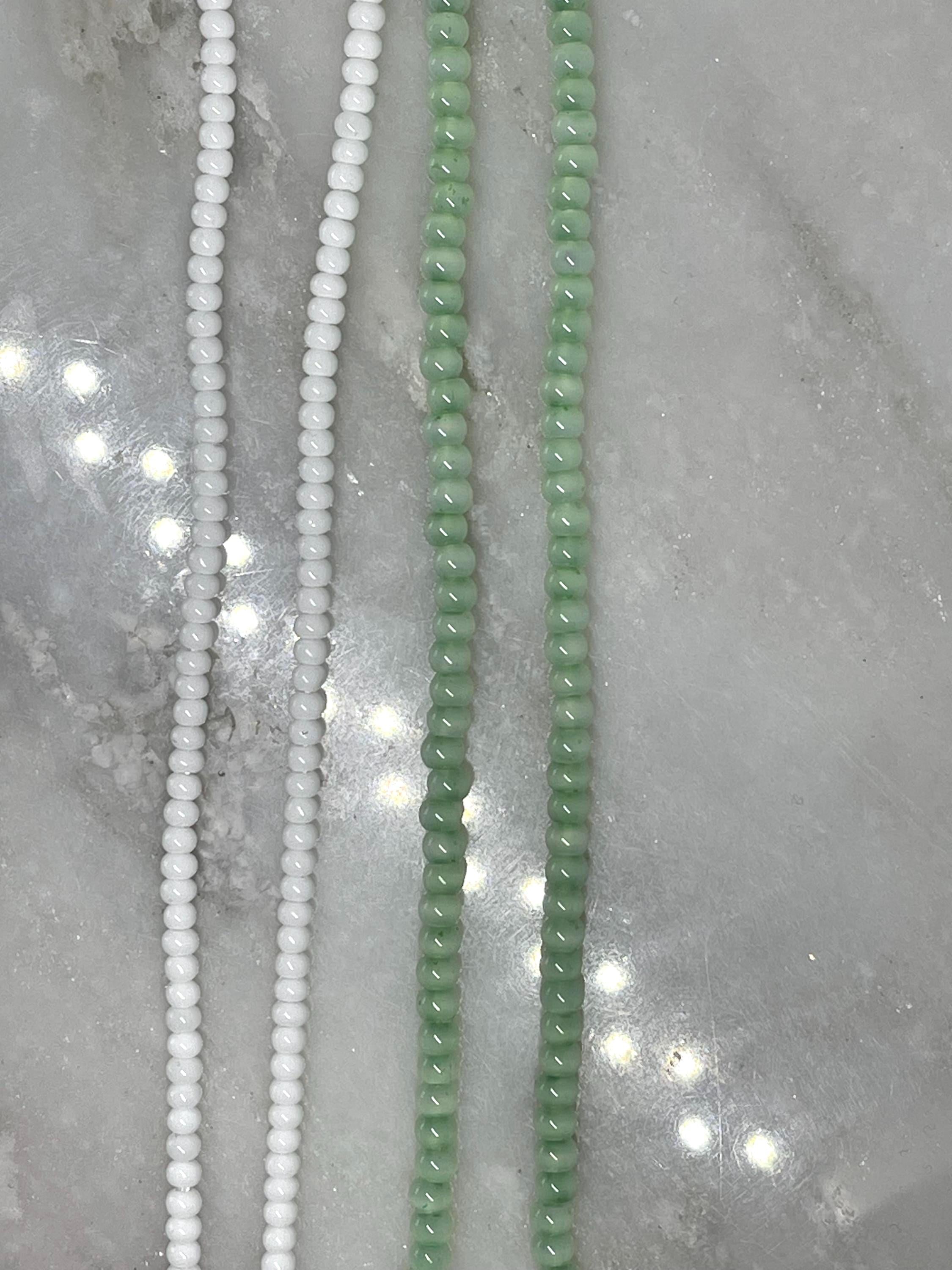 Gorgeous Green glas kralen ketting | groene kralen met 18K vergulde RVS ster hanger en zirconia | handgemaakt sieraad