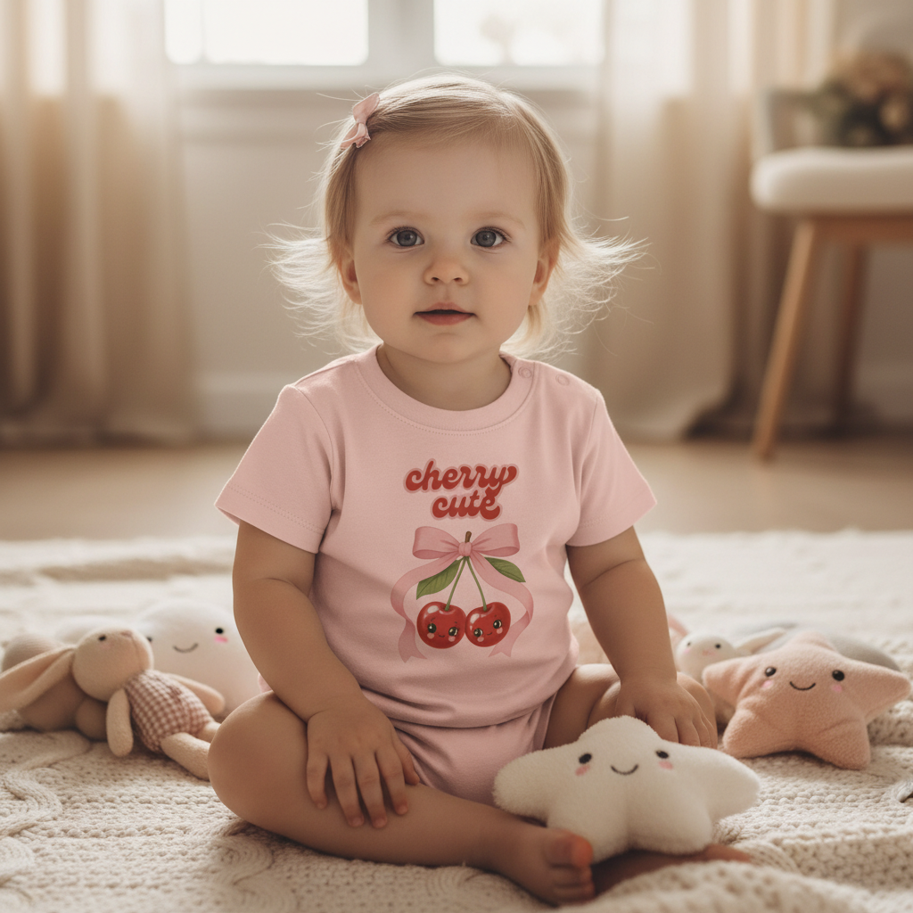 Cherry Cute Baby T-Shirt - Personaliseerbaar