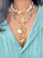 Natuurlijke Edelsteen Botswana Agate Chip met Stainless steel Schilpad en natuurlijke zoetwater parel