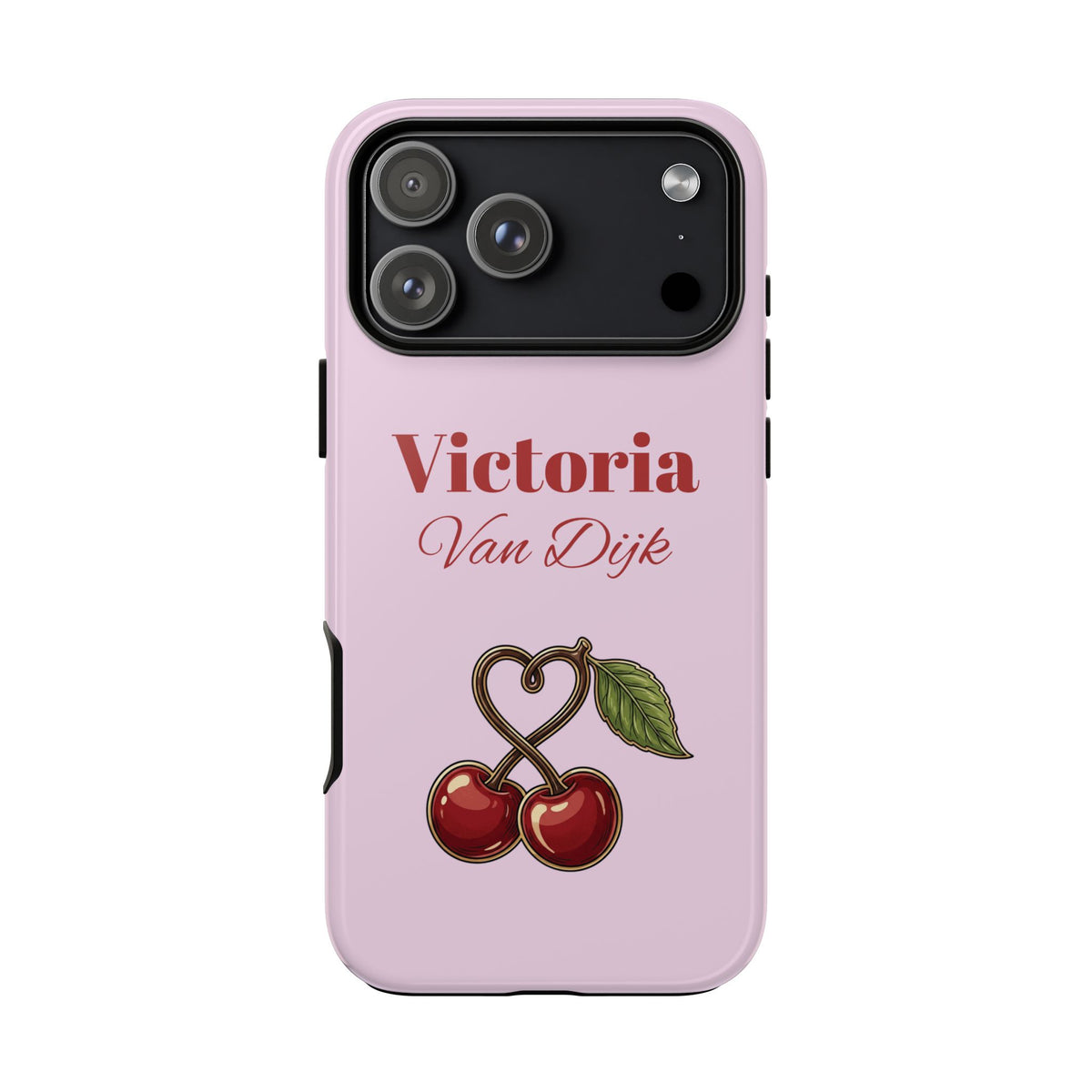 Cherry Pink Phone Hoesje – Personaliseer met Naam