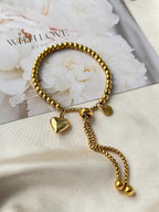 Hart Armband | 18K Verguld Titanium Steel