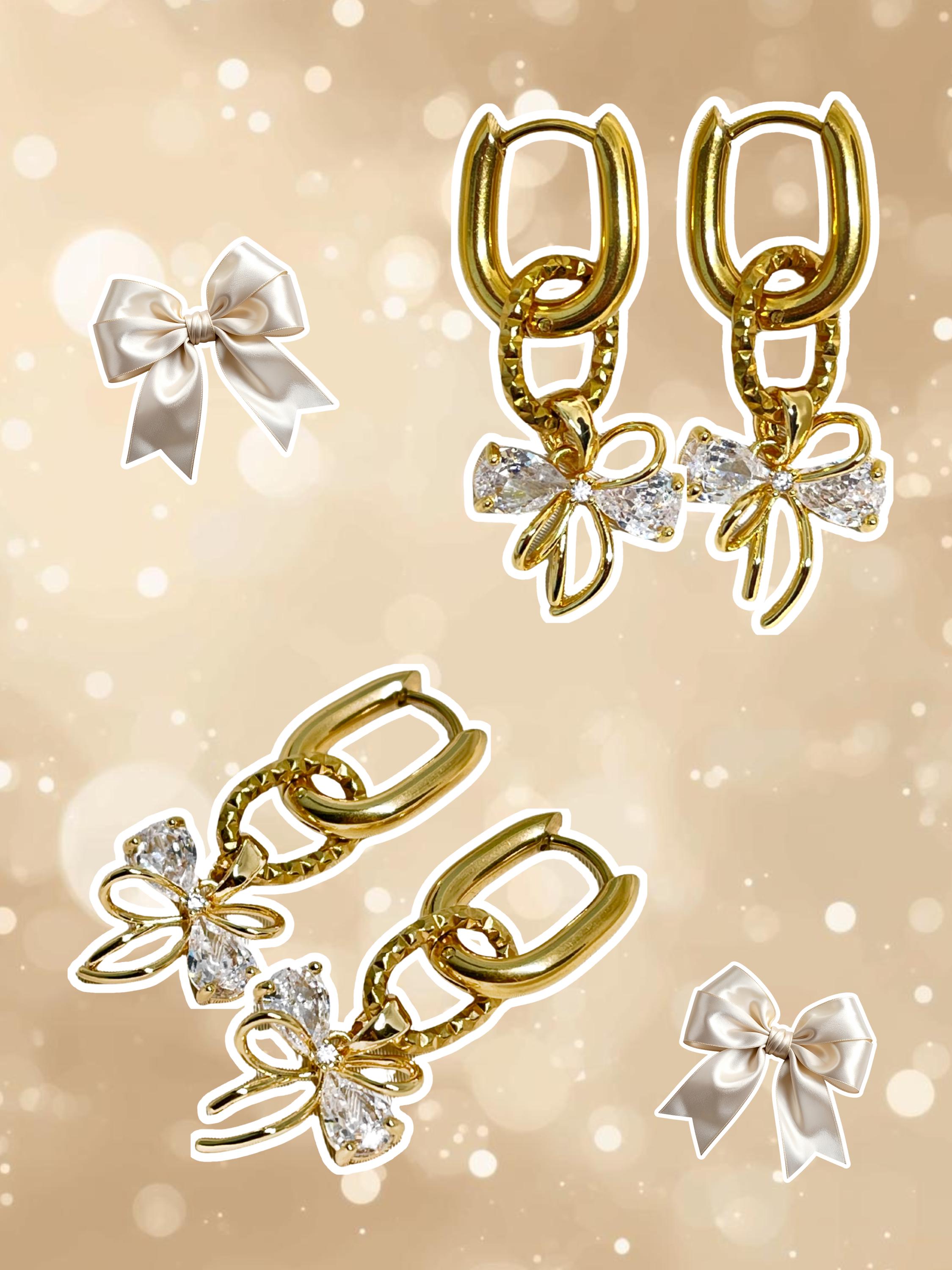 Waterproof Bowknot Oorbellen | 18K | Non-Tarnish | Elegant