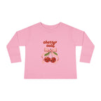 Toddler Long Sleeve Tee "Cherry Cute" Pink Graphic Tee | Personalizable