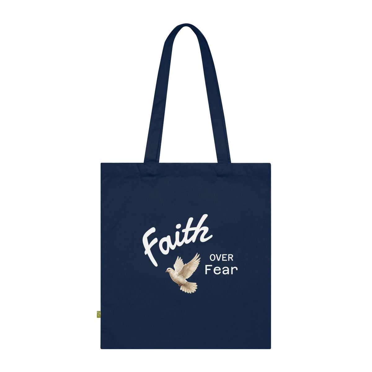 "Faith Over Fear" Organic Cotton Tote Tas - Personaliseerbaar