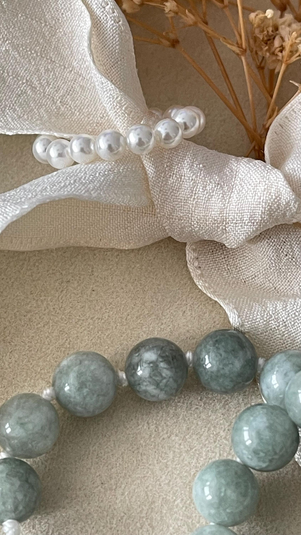 Natural Dyed White Jade Beads Bracelet Set