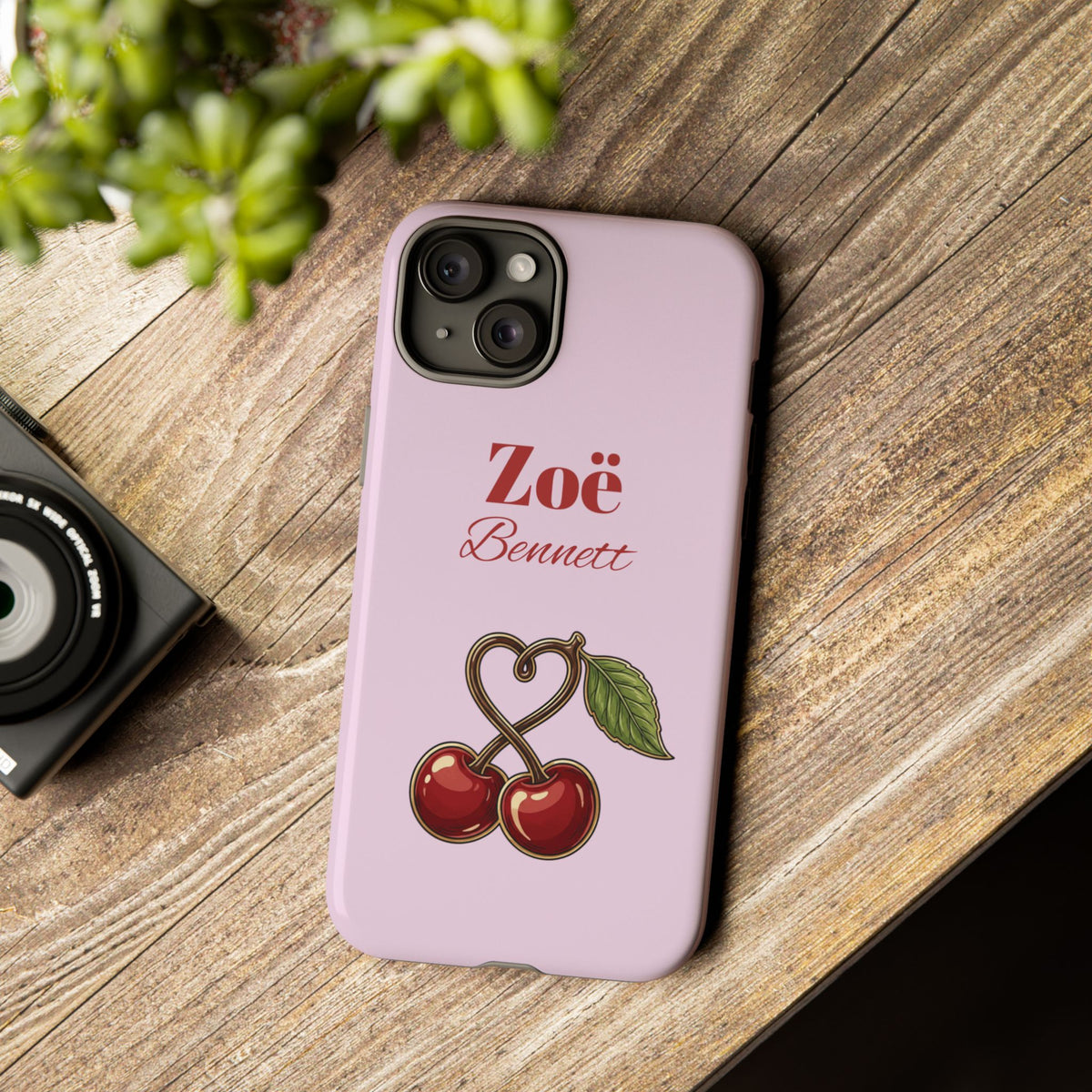 Cherry Pink Phone Case – Personalise with Name
