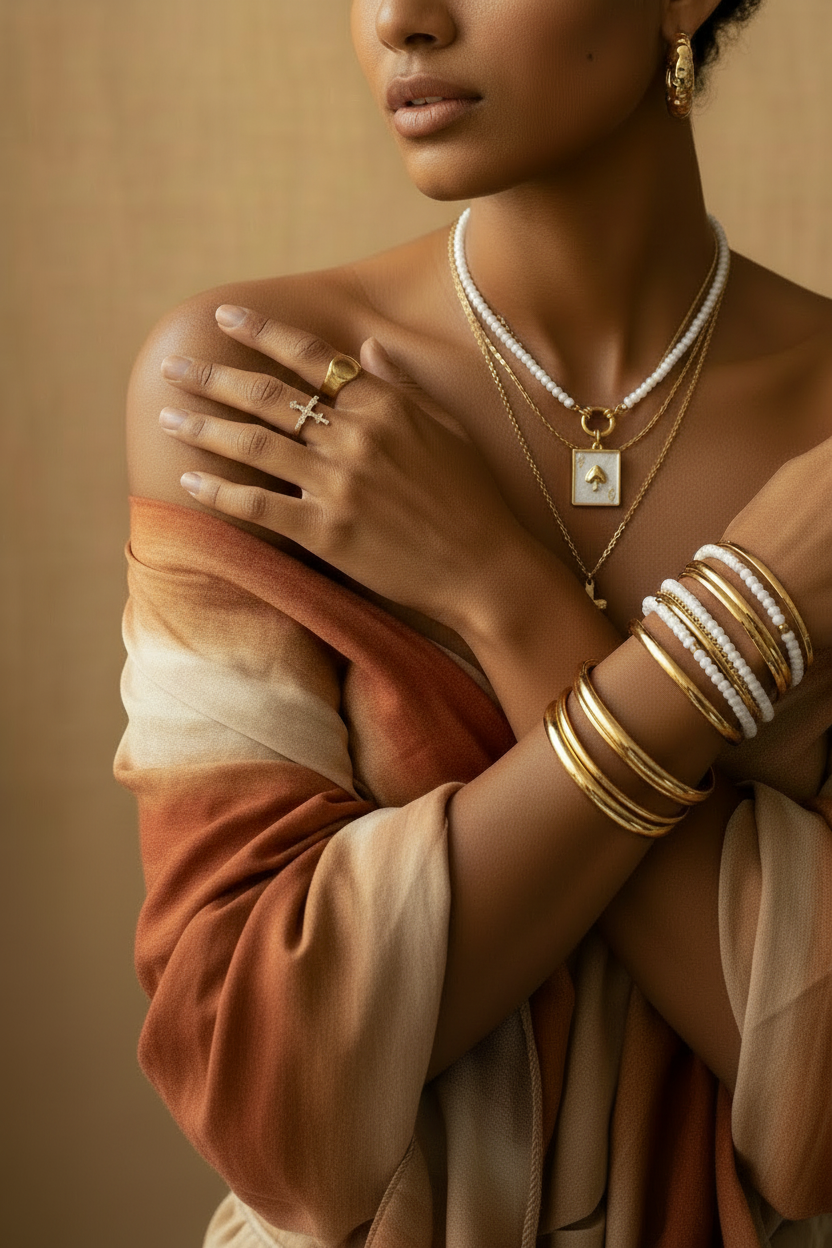 Ace of Spades ketting om model met bijpassende armbanden
