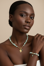 Amazonite Set Verbeterde Ketting Details