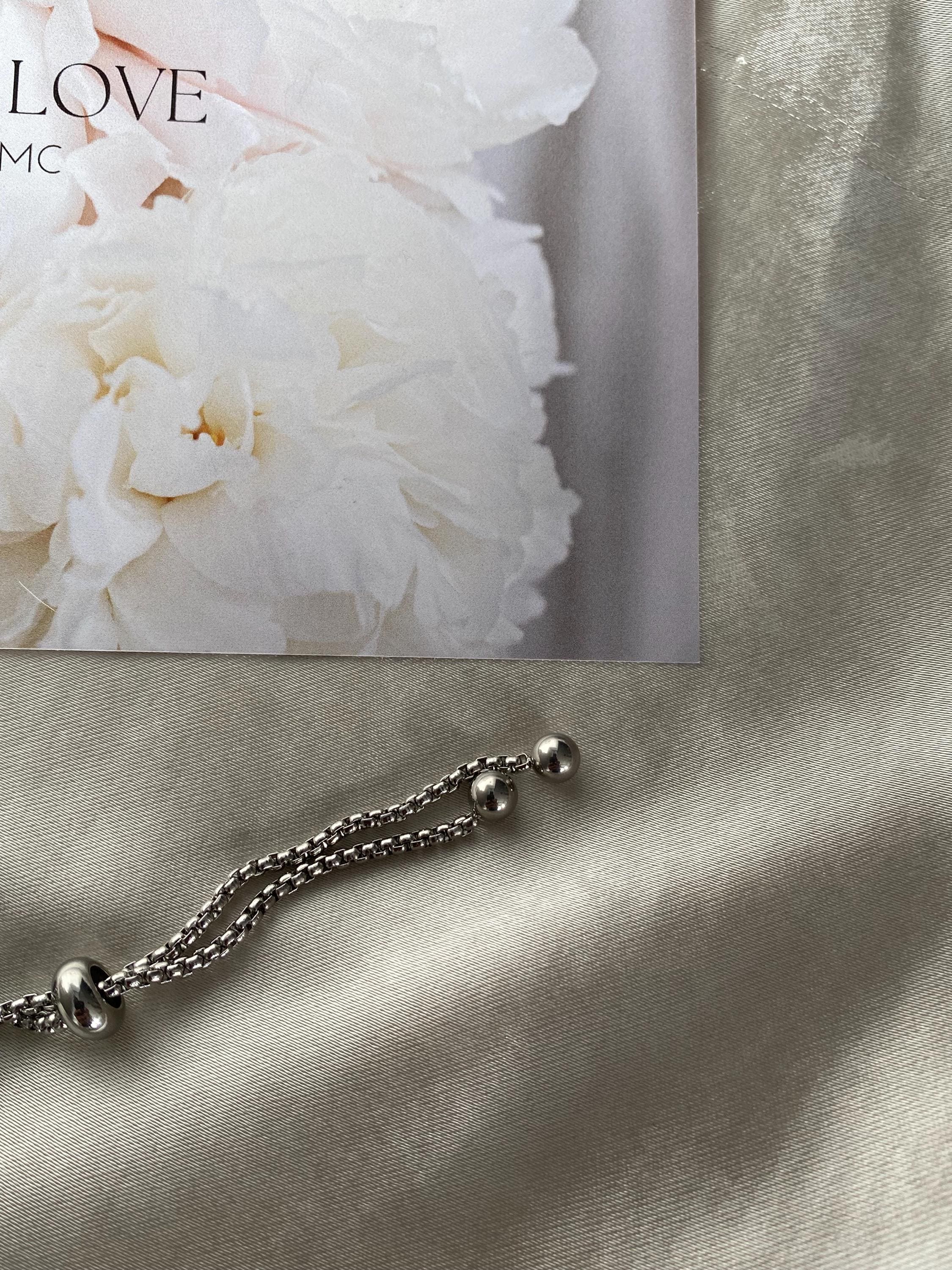 Minimalistische Titanium Steel Armband met Hart en Ster Bedel – Elegant ball beads Design