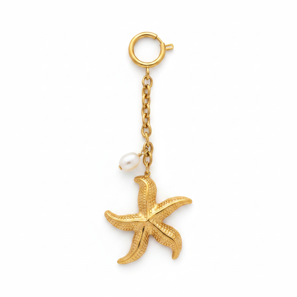 Close-up zeester ketting correcte spring ring clasp