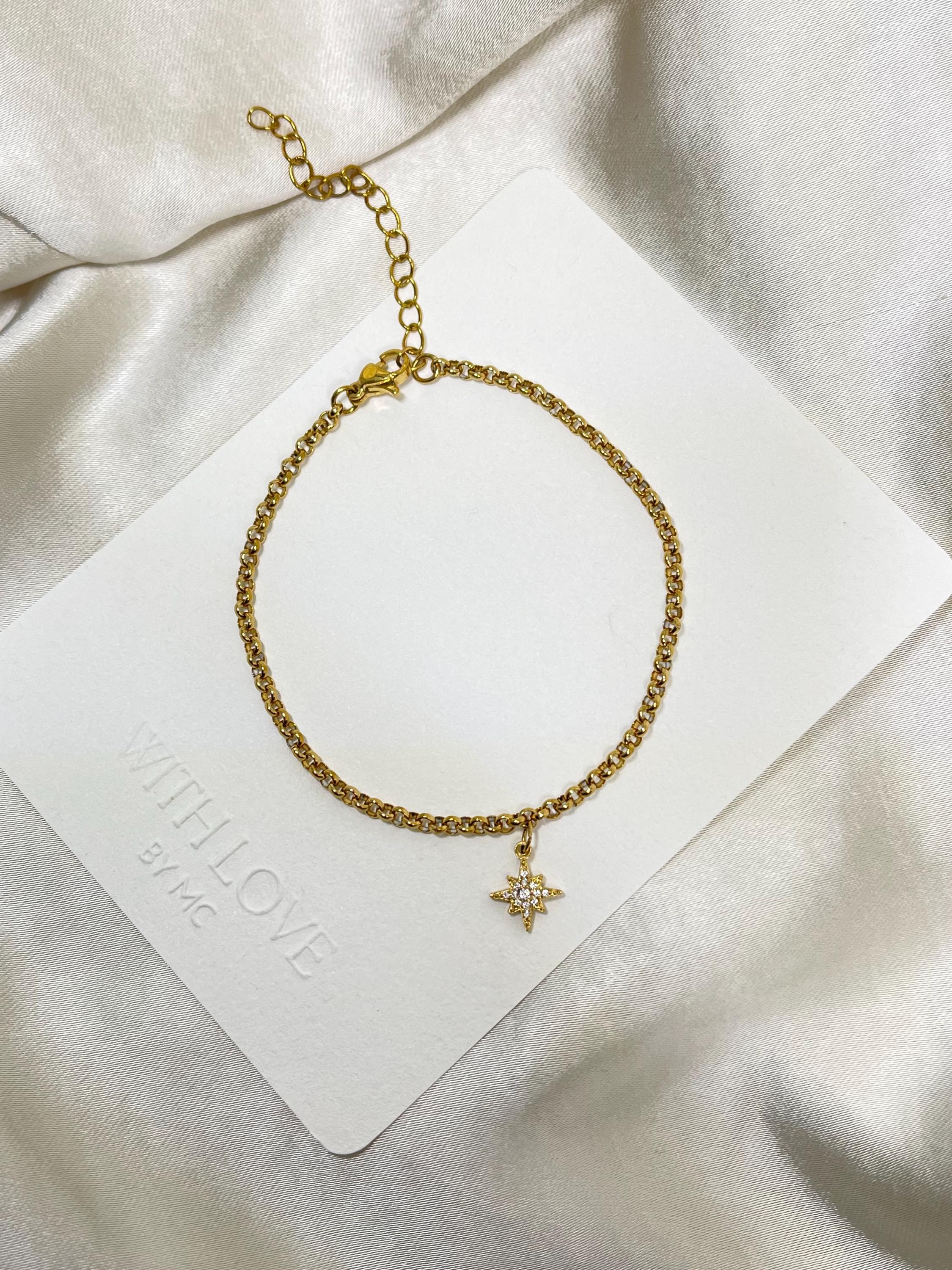 Gold Star Bracelet + Earrings | 14K | Non-Tarnish | minimal | elegant | Christmas | Gift set