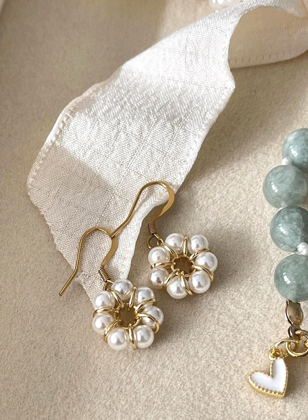 Natural Dyed White Jade Beads Bracelet Set