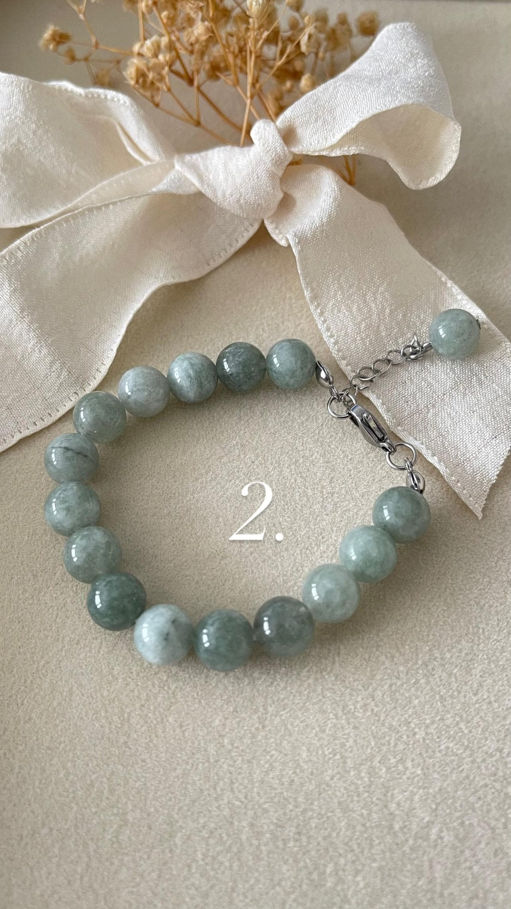 Natural Dyed White Jade Beads Bracelet Set Silver
