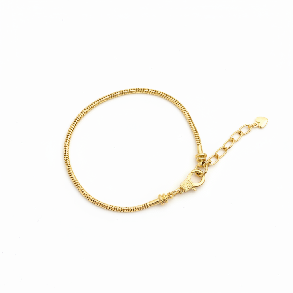 Gold Snake Chain Bracelet – White Background