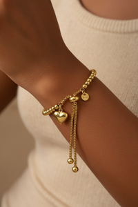 Hart Armband | 18K Verguld Titanium Steel