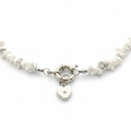 Howlite ketting met spring ring sluiting en zilver hartje