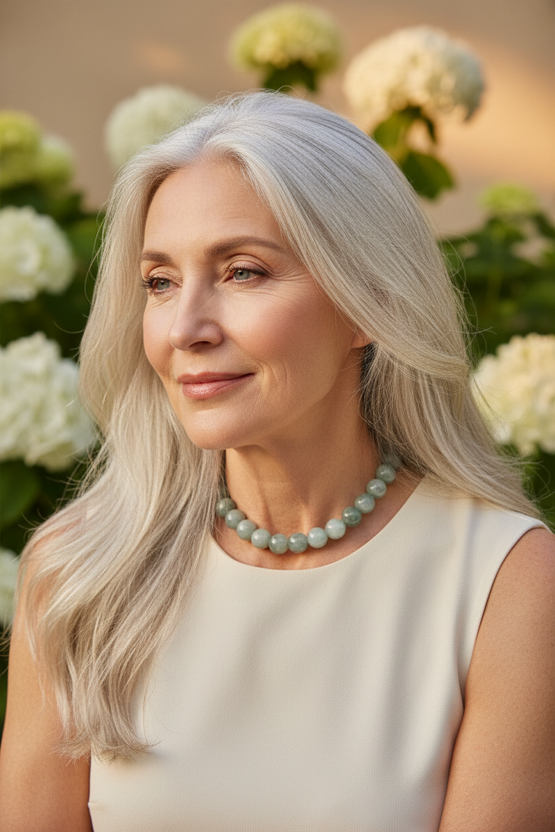 Mam met 6mm jade choker