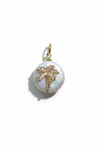 Palm Tree Pearl Pendant White
