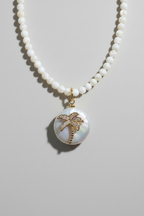 Palm Tree Pearl Pendant