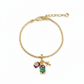 Perfect round gold charm bracelet