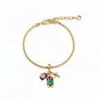 Perfect round gold charm bracelet