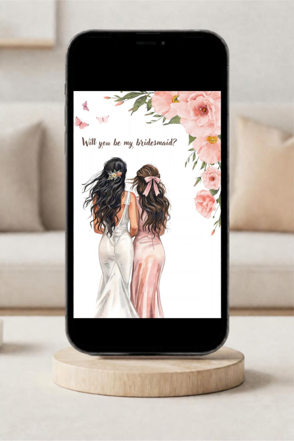 Digitale Bridesmaid- of Maid of Honor-uitnodiging